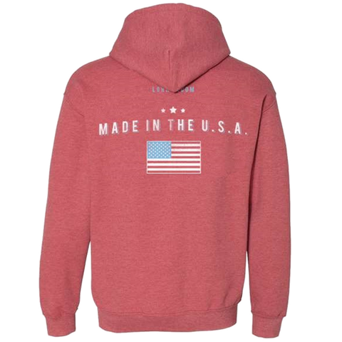 Heather Red Flag Hoodie